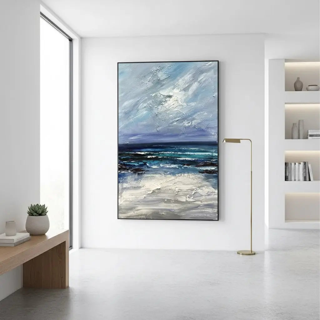 Ocean And Sky Abstract Texture Canvas Art #P240 ArtiQuo