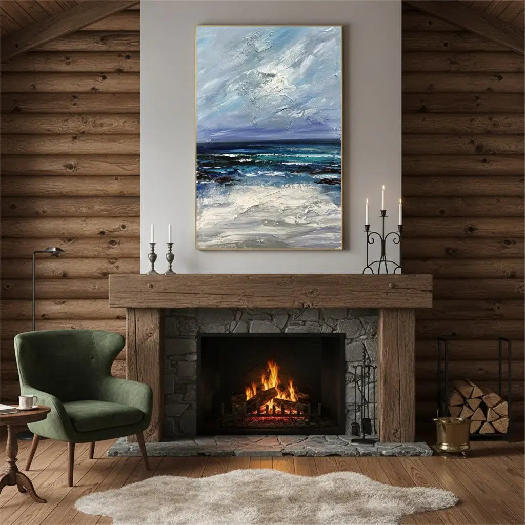 Ocean And Sky Abstract Texture Canvas Art #P240 ArtiQuo