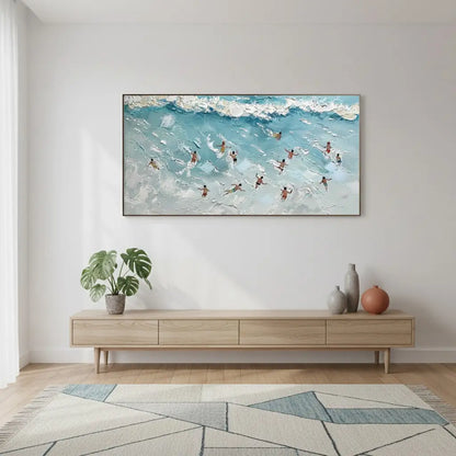 Swimming Sport Textured Canvas Painting #P243 ArtiQuo