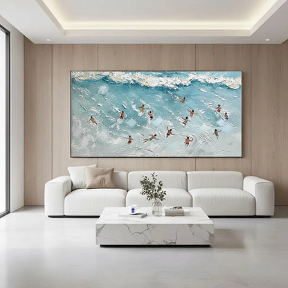 Swimming Sport Textured Canvas Painting #P243 ArtiQuo