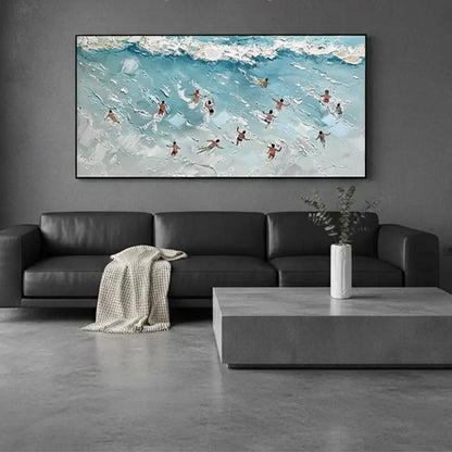 Swimming Sport Textured Canvas Painting #P243 ArtiQuo