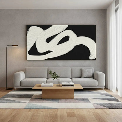 Black White Textured Minimalist Wall Art #P24 ArtiQuo