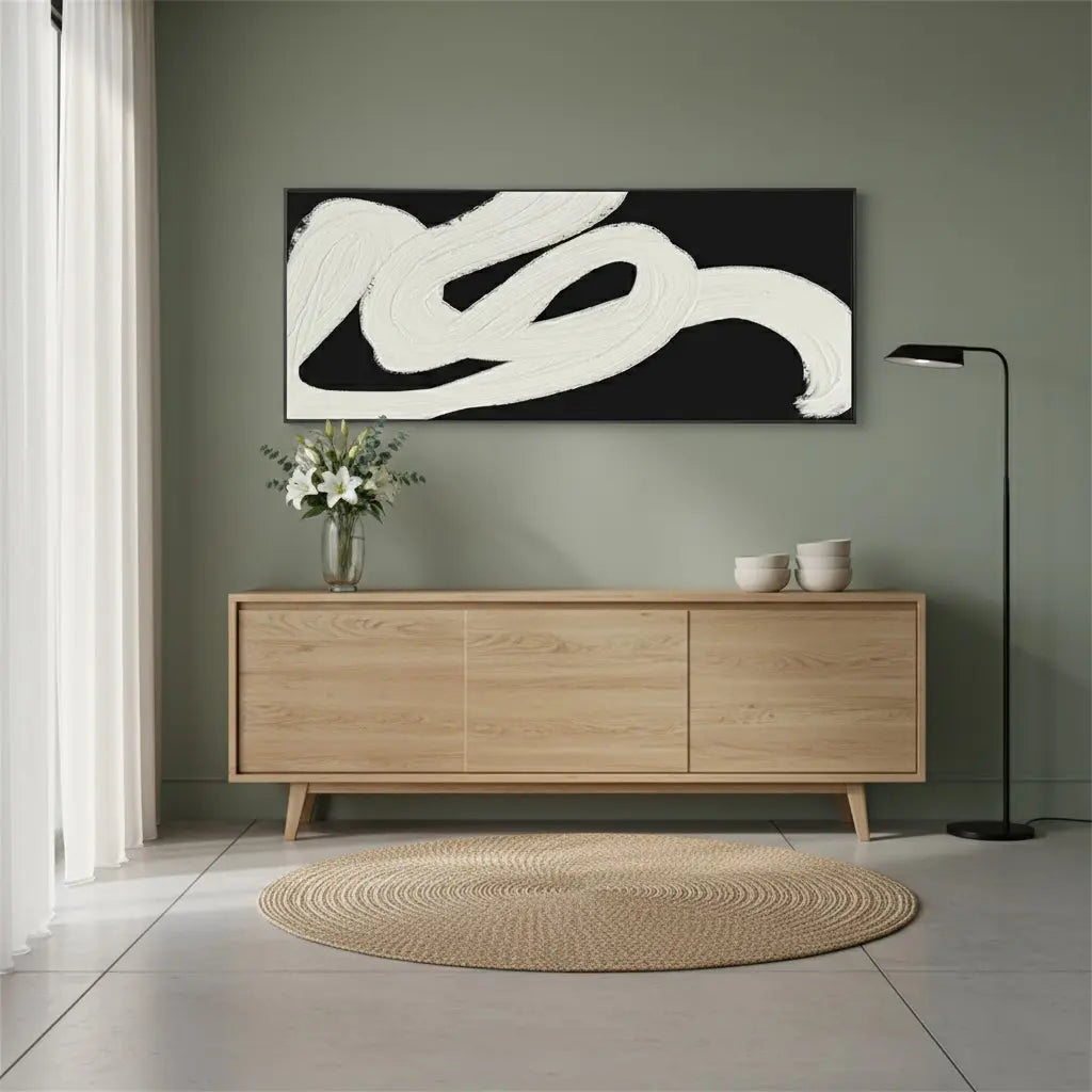 Black White Textured Minimalist Wall Art #P24 ArtiQuo