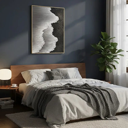 Black White Textured Minimalist Wall Art  #BM24 ArtiQuo