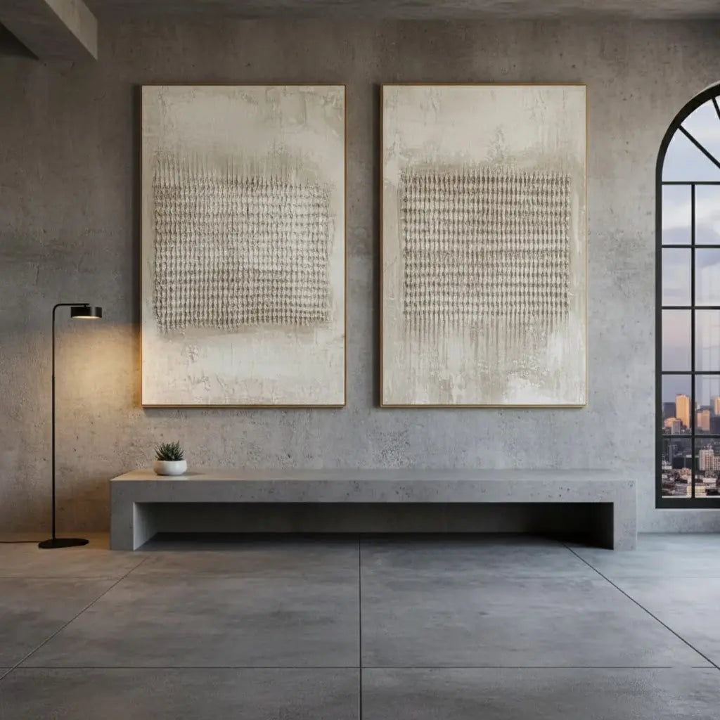 Beige & Brown Abstract Set of 2 #P250 ArtiQuo
