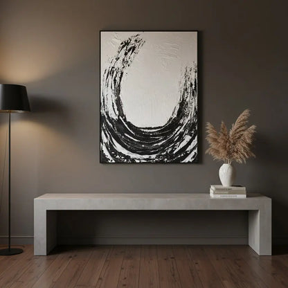 Black White Textured Minimalist Wall Art #BM25 ArtiQuo