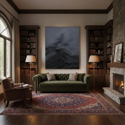 Black Minimalist Textured Painting #BM29 ArtiQuo