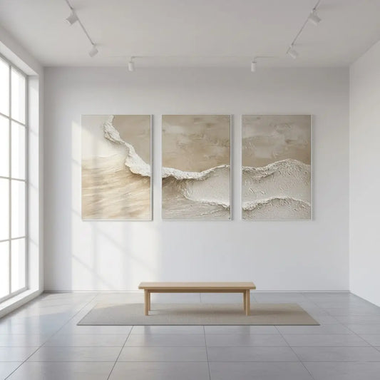 Beige & Brown Abstract Set of 3 #P2 ArtiQuo