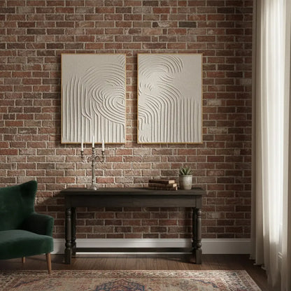 Beige & Brown Abstract Set of 2 #BBM2 ArtiQuo
