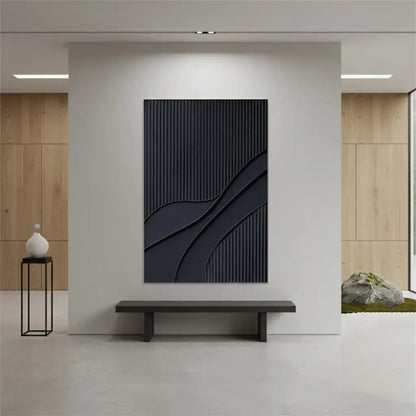 Black Minimalist Textured Painting Canvas #BM34 ArtiQuo