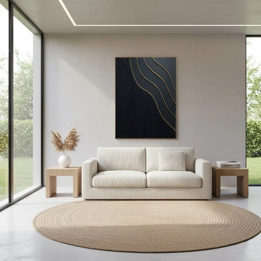 Black Gold Minimalist Textured Painting #BM35 ArtiQuo