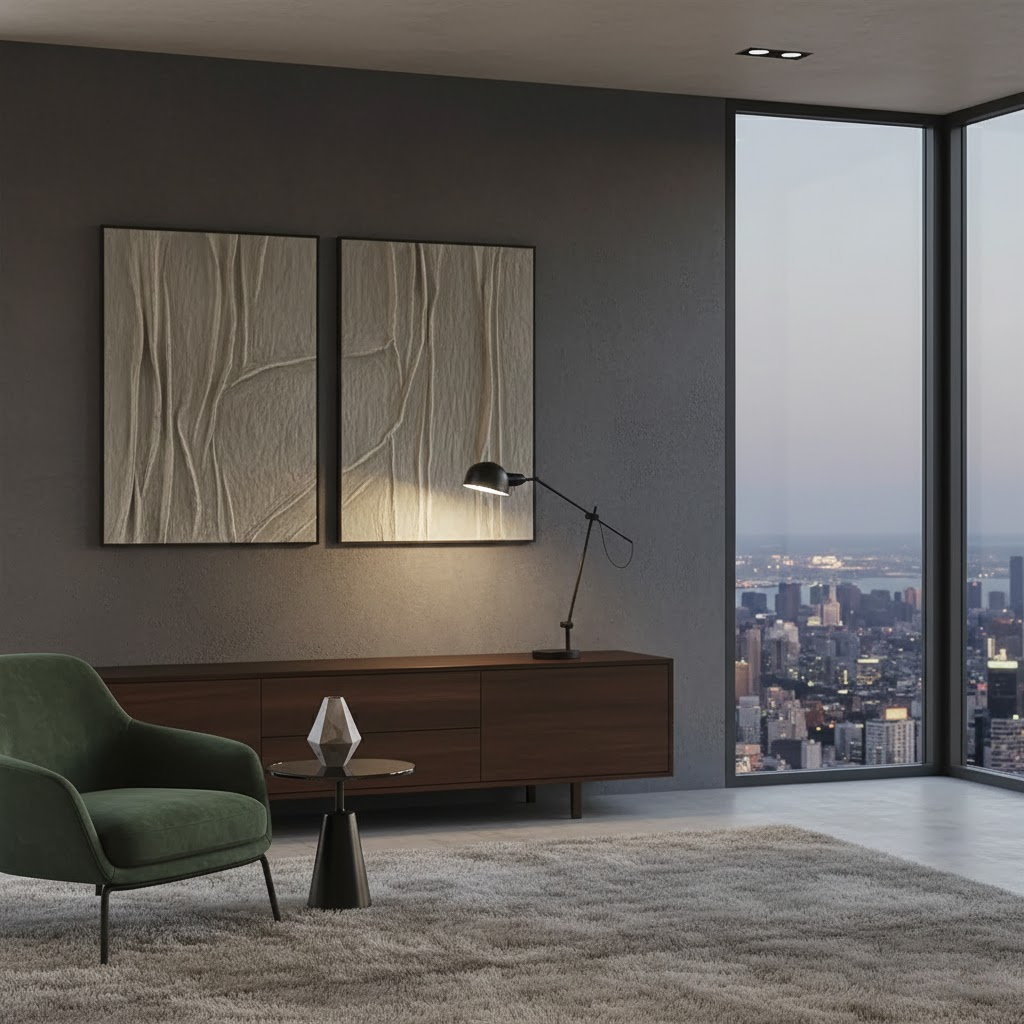 Beige & Brown Abstract Set of 2 #BBM38 ArtiQuo