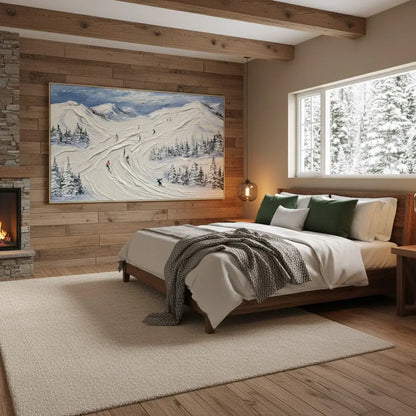 Skiing Sport Art Textured Painting Canvas #P40 ArtiQuo
