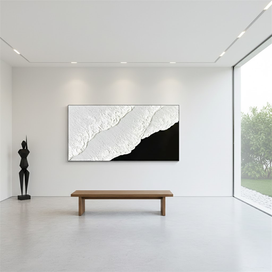Black White Textured Minimalist Wall Art #BM41 ArtiQuo