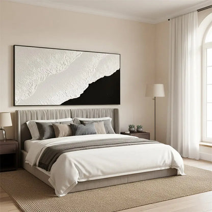 Black White Textured Minimalist Wall Art #BM41 ArtiQuo