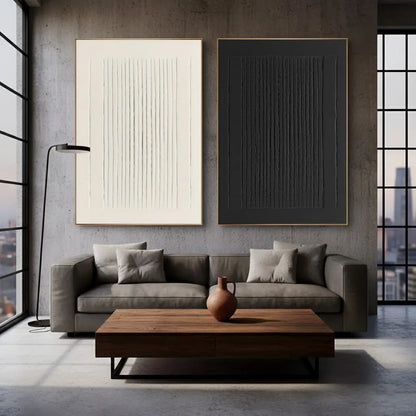 Minimalist Textured Painting Canvas Set of 2 #P44 ArtiQuo