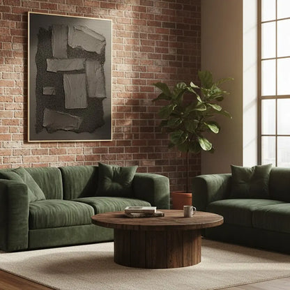 Black Plaster Art Minimalist Textured Painting #P45 ArtiQuo