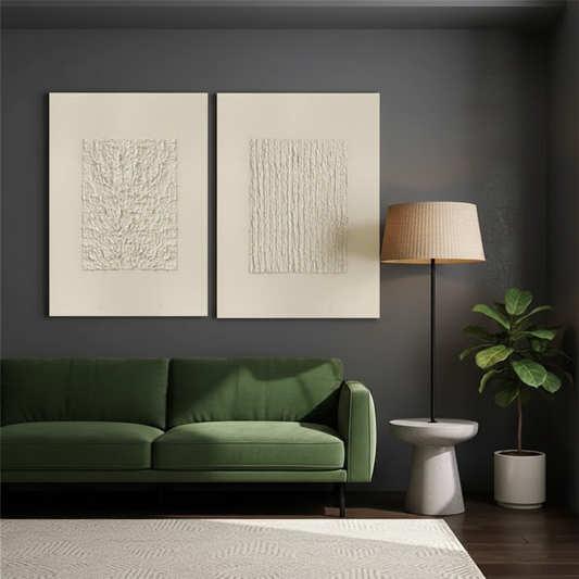 Beige & Brown Abstract Set of 2 #BBM47 ArtiQuo