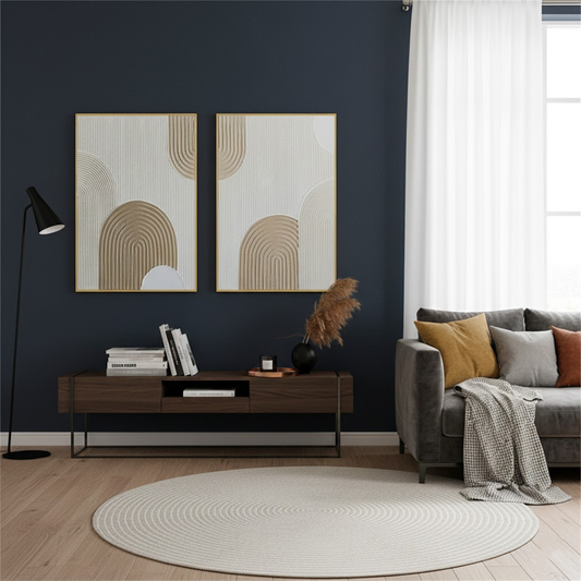 Beige & Brown Abstract Set of 2 #BBM48 ArtiQuo