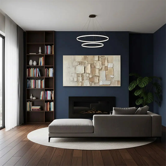 Beige Abstract Textured Wall Art #P48 ArtiQuo