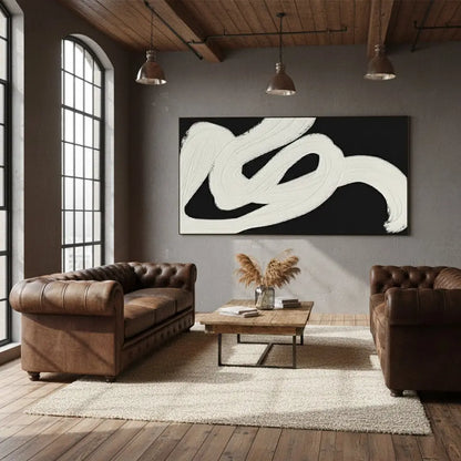 Black White Textured Minimalist Wall Art #BM4 ArtiQuo