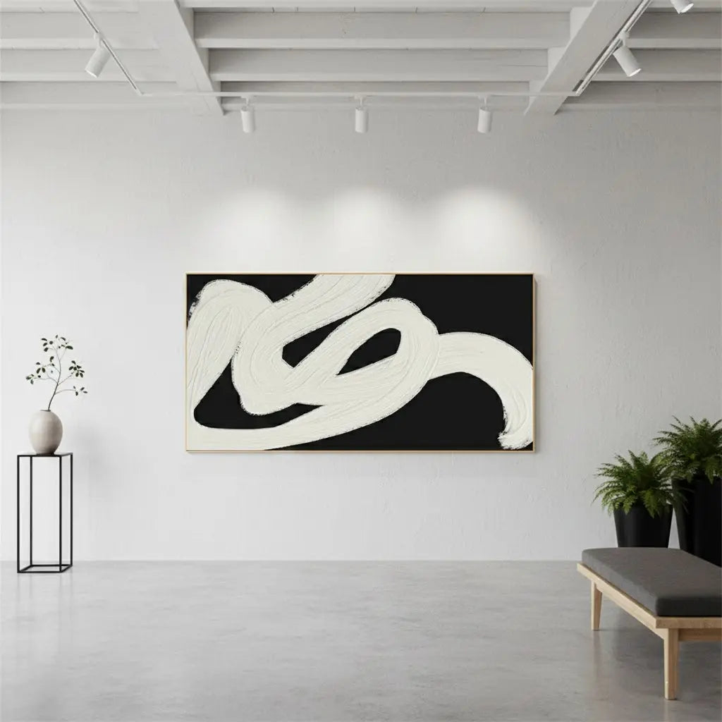 Black White Textured Minimalist Wall Art #BM4 ArtiQuo