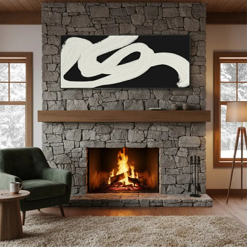 Black White Textured Minimalist Wall Art #BM4 ArtiQuo
