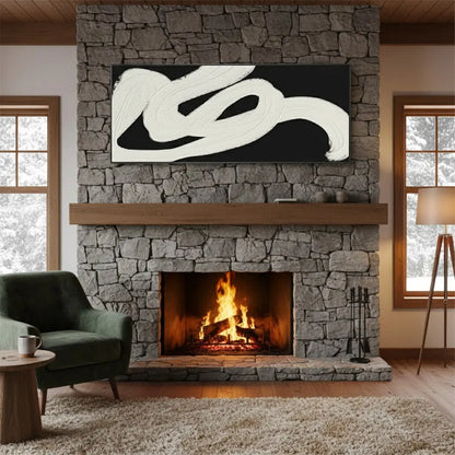 Black White Textured Minimalist Wall Art #BM4 ArtiQuo
