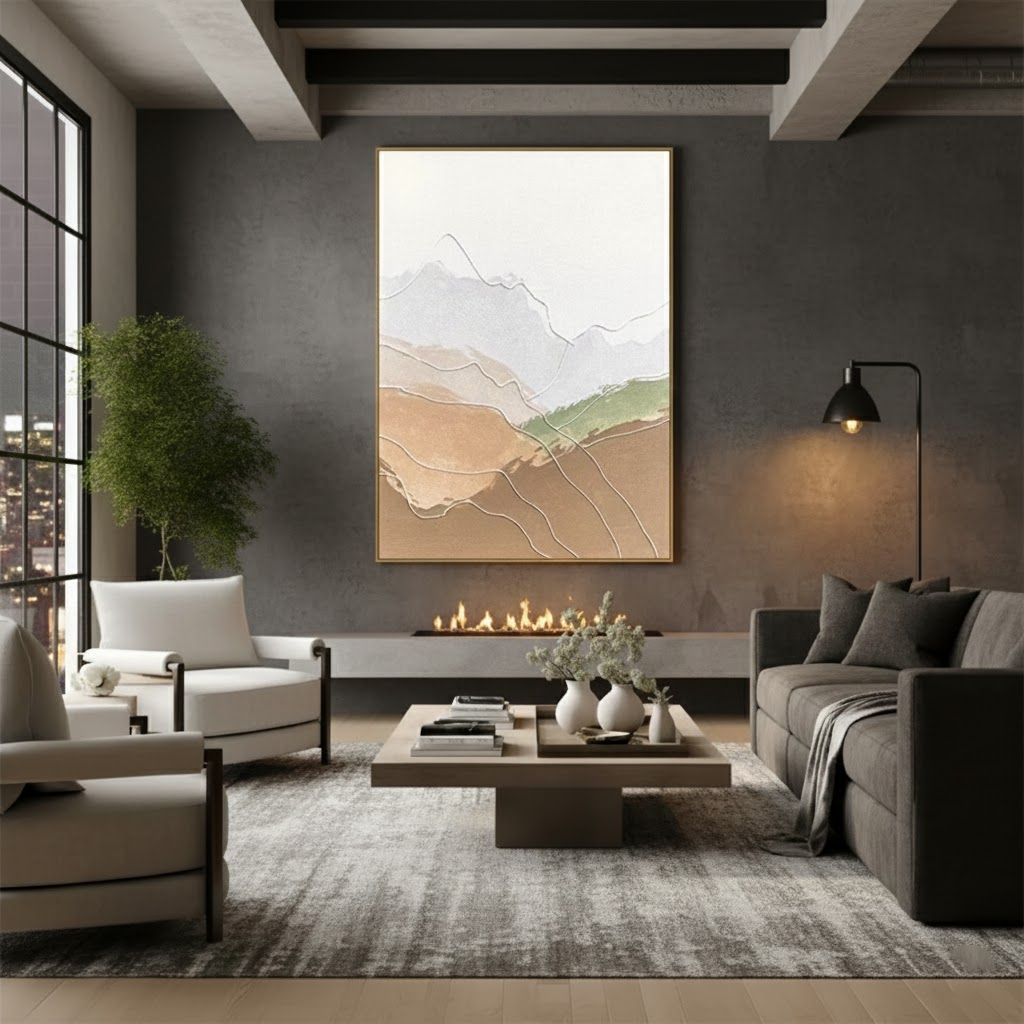 Beige & Brown Abstract #BBM50 ArtiQuo