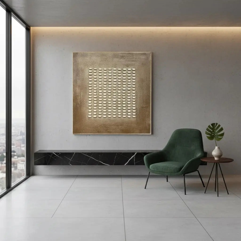 Beige & Brown Abstract #PB58 ArtiQuo