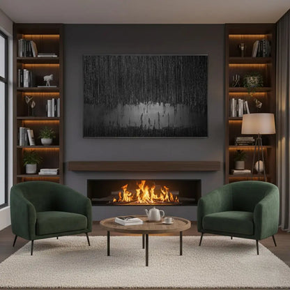 Black Minimalist Textured Painting #BM5 ArtiQuo