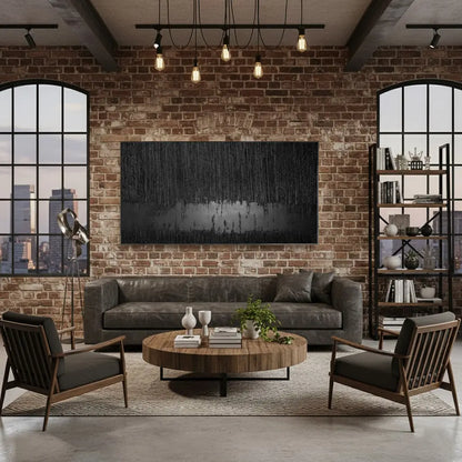 Black Minimalist Textured Painting #BM5 ArtiQuo