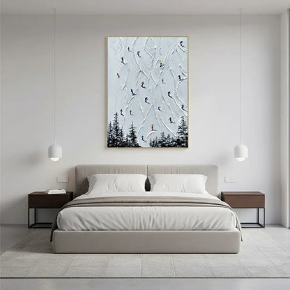 Skiing Sport Art Textured Painting Canvas #P64 ArtiQuo