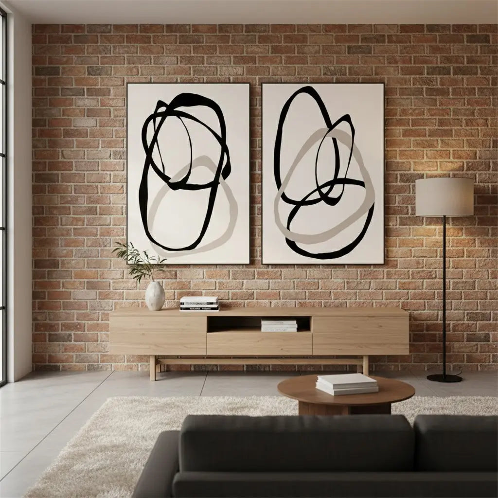 Abstract Painting Set of 2 #PB68 ArtiQuo