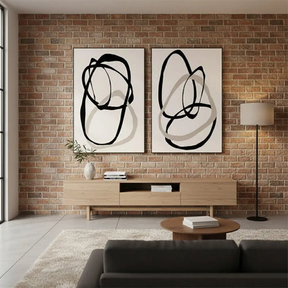 Abstract Painting Set of 2 #PB68 ArtiQuo