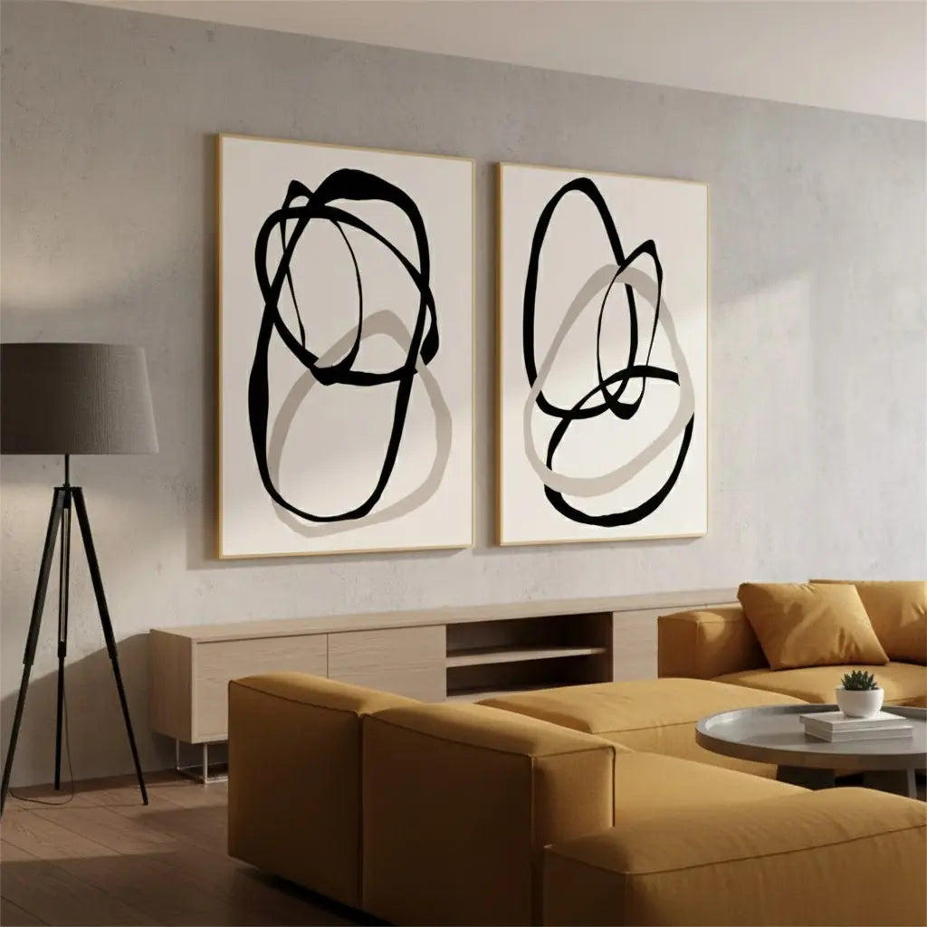 Abstract Painting Set of 2 #PB68 ArtiQuo