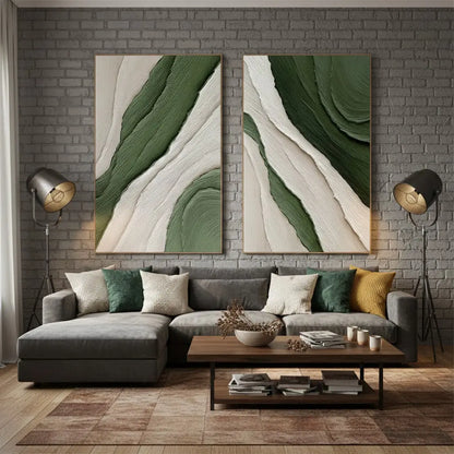 Blue & Green Abstract Set of 2 #P6 ArtiQuo