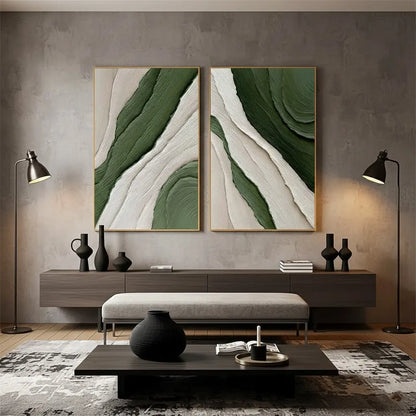 Blue & Green Abstract Set of 2 #P6 ArtiQuo