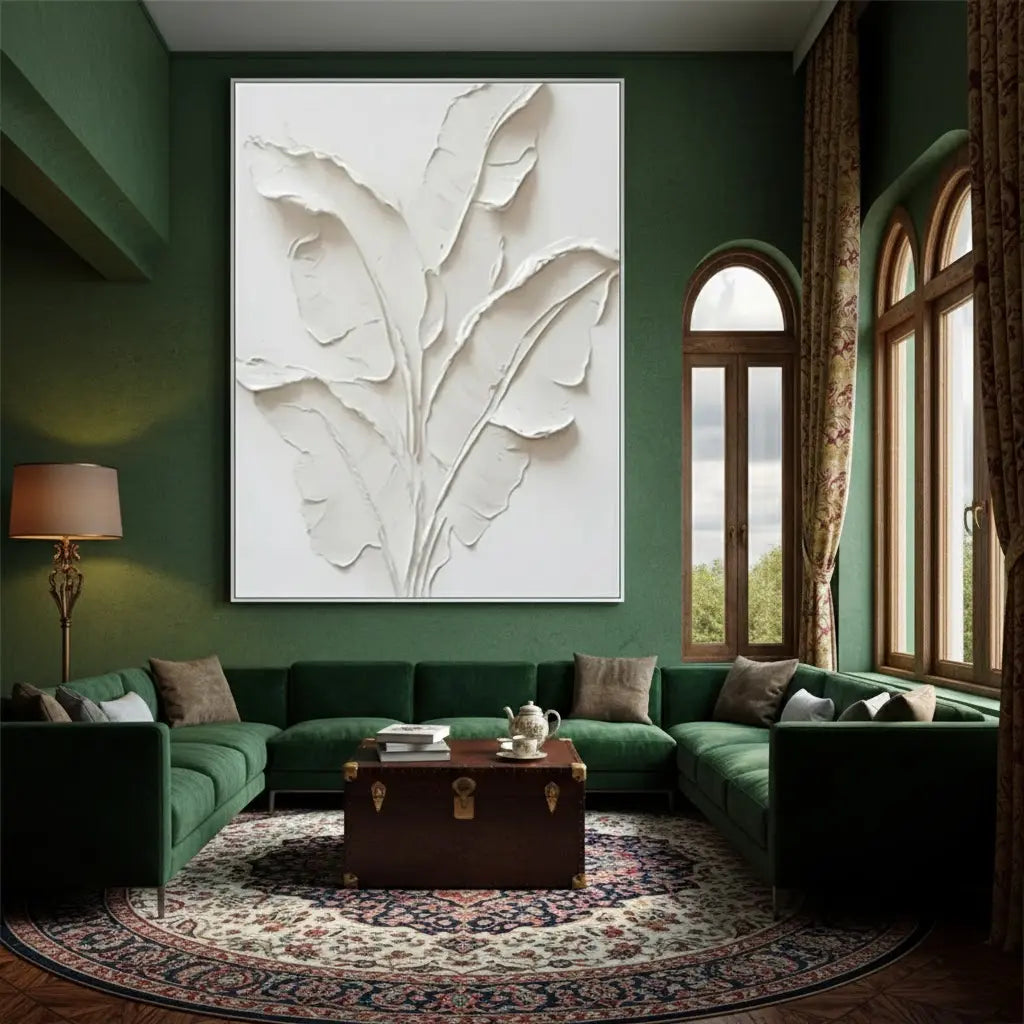 Beige Flower & Tree Abstract Texture Canvas Art #P70 ArtiQuo
