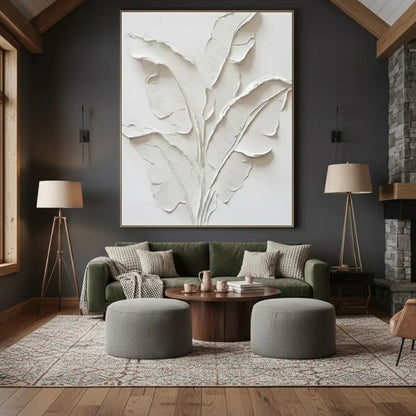 Beige Flower & Tree Abstract Texture Canvas Art #P70 ArtiQuo