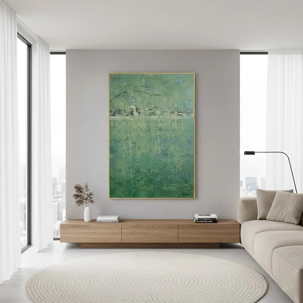 Blue & Green Abstract Wall Art #PB74 ArtiQuo