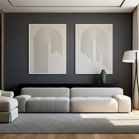 Beige & Brown Abstract Set of 2 #BBM7 ArtiQuo