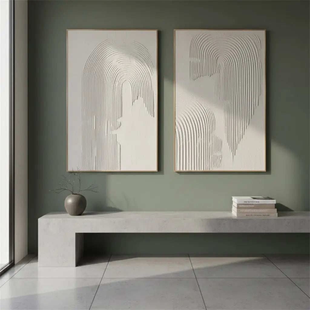 Beige & Brown Abstract Set of 2 #BBM7 ArtiQuo