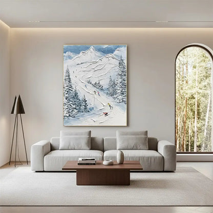 Skiing Sport Art Textured Painting Canvas #P82 ArtiQuo