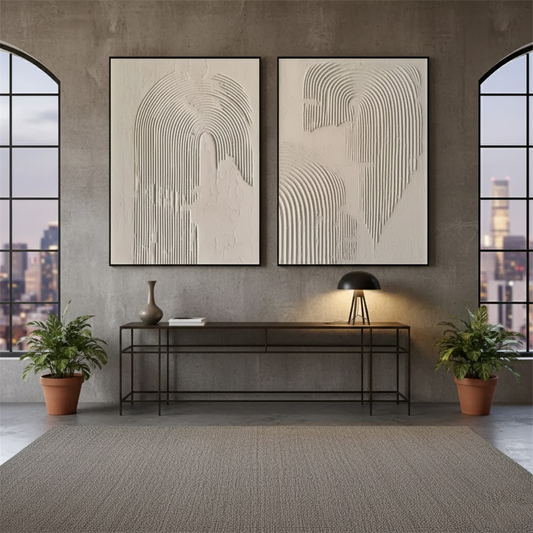 Beige & Brown Abstract Set of 2 #PB7 ArtiQuo