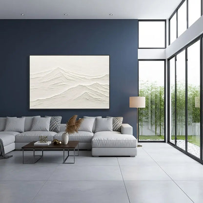 White Minimalist Textured Painting Canvas #P8 ArtiQuo