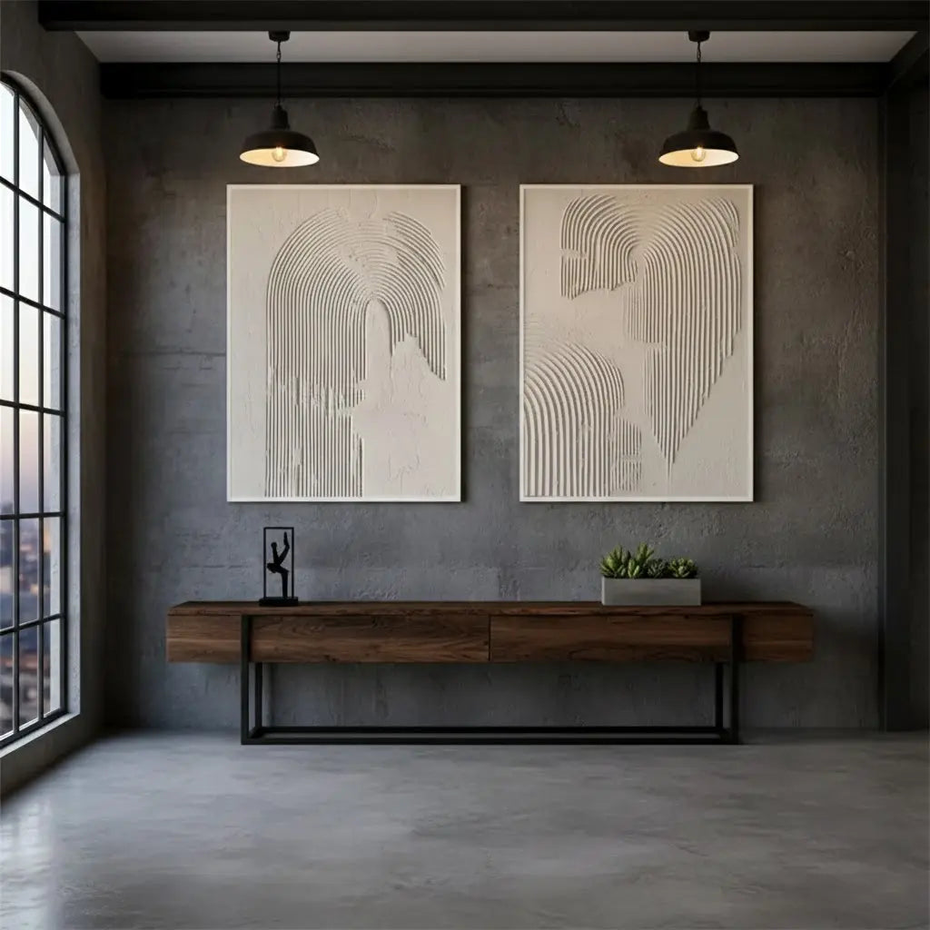 Beige & Brown Abstract Set of 2 #PB7 ArtiQuo