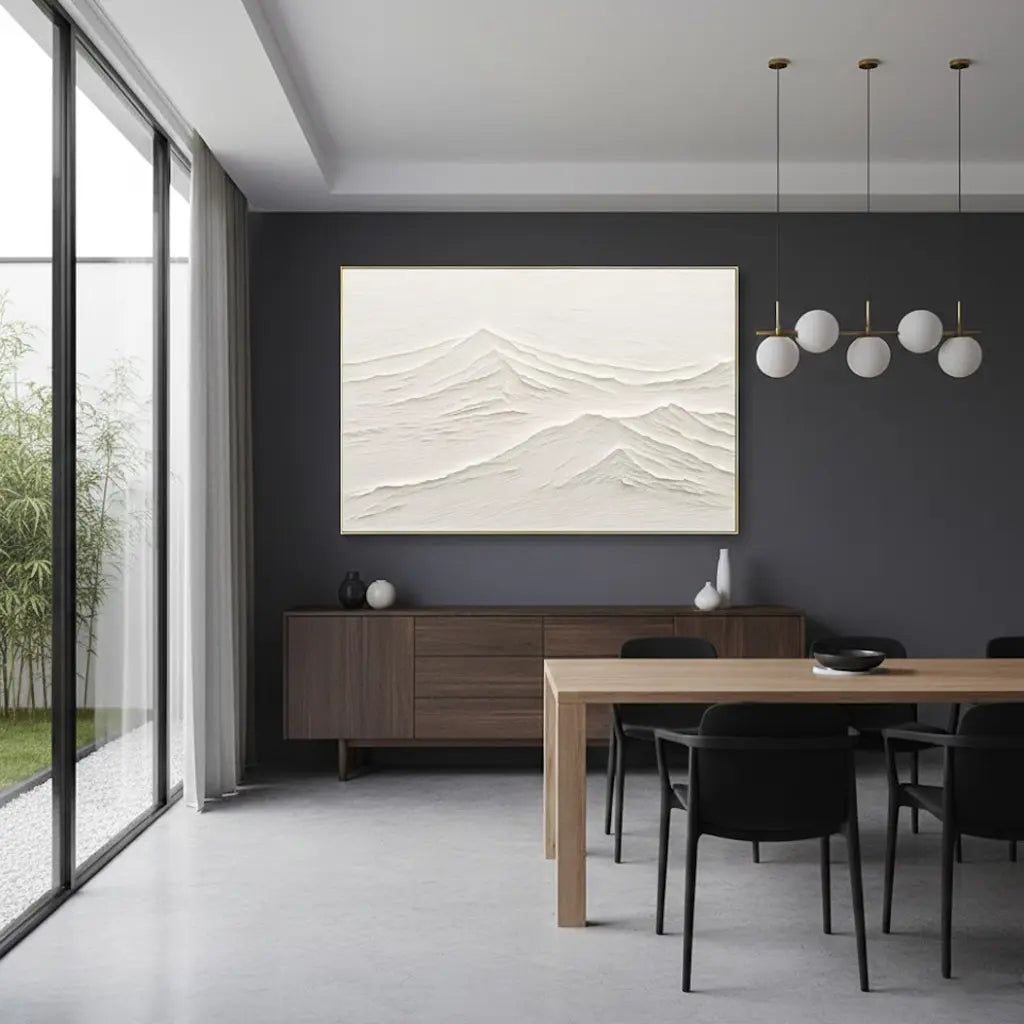 White Minimalist Textured Painting Canvas #P8 ArtiQuo