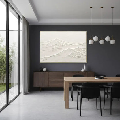 White Minimalist Textured Painting Canvas #P8 ArtiQuo