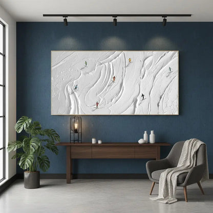 Skiing Sport Art Textured Painting Canvas #P92 ArtiQuo